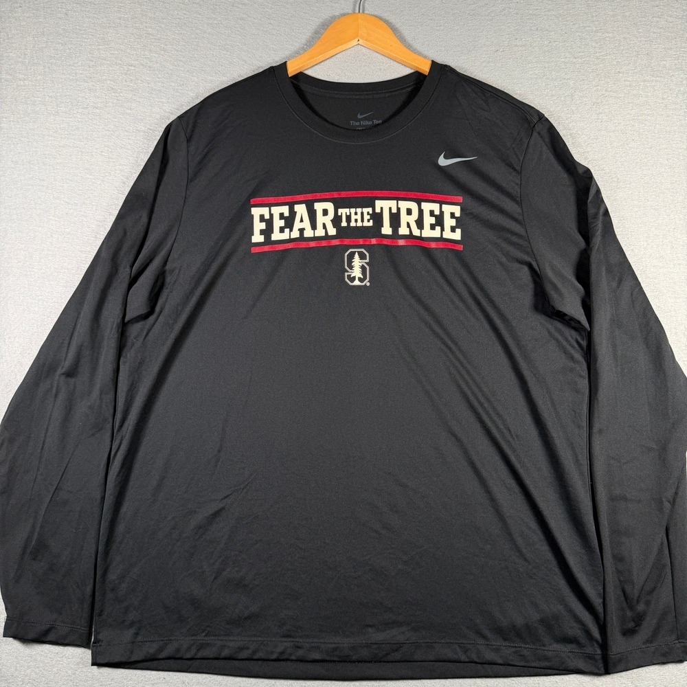 Nike Stanford Cardinal Fear The Tree Black Dri-FIT Long Sleeve Shirt DV7298-010